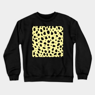 Light Yellow and Black Cheetah Print Animal Print Crewneck Sweatshirt